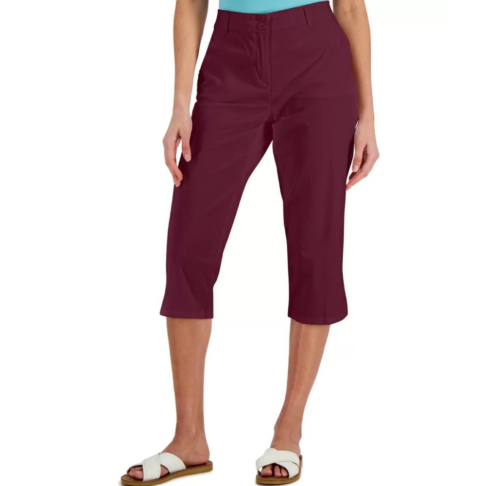 Karen Scott Women's Comfort-Waist Capri Pants, Malbec